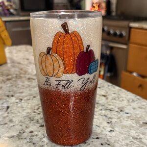 Glittery Fall-Themed Tumbler